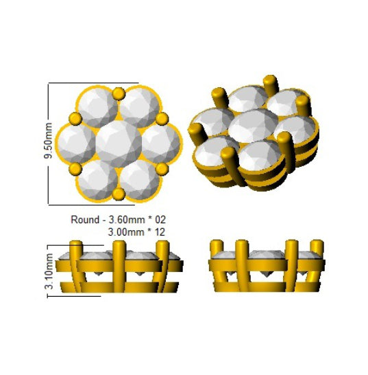 SE6080 — Earrings - 9k Yellow Gold detail