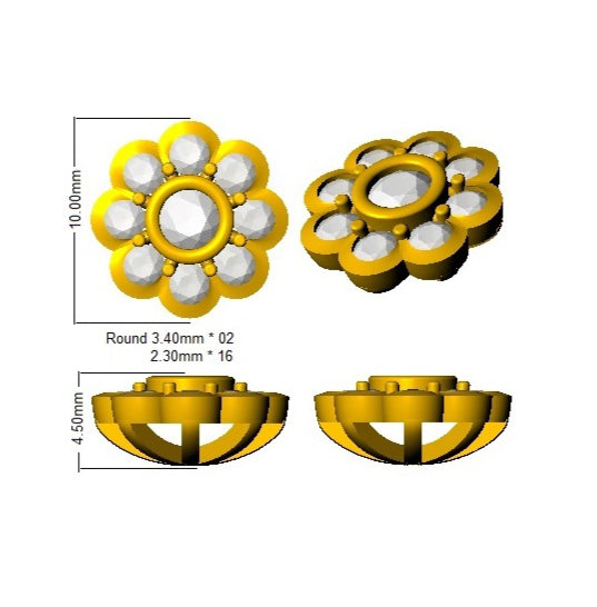 SE6083 — Earrings - 9k Yellow Gold detail