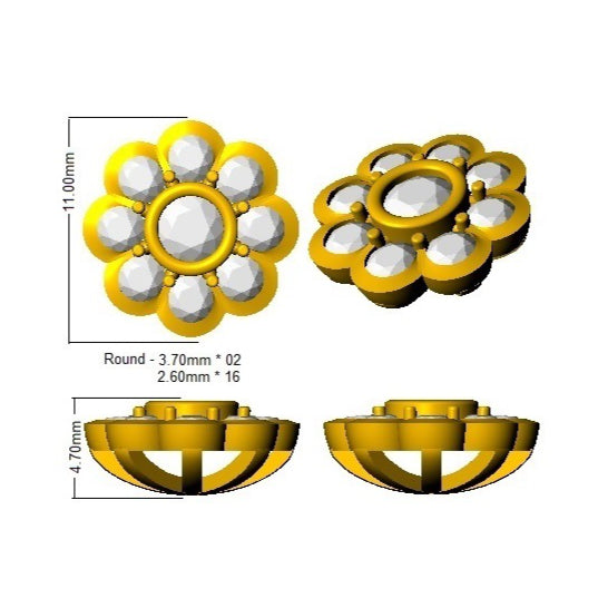 SE6084 — Earrings - 9k Yellow Gold detail