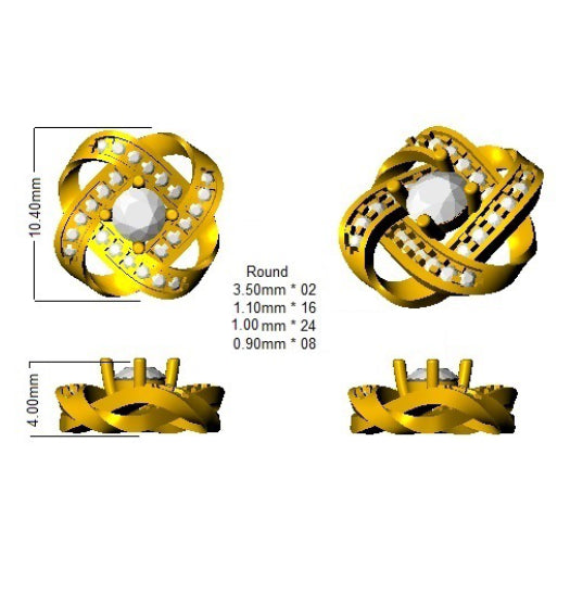 SE6107 — Earrings - 9k Yellow Gold detail