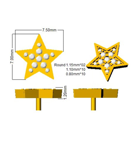 SE6120 — Earrings - 9k Yellow Gold detail