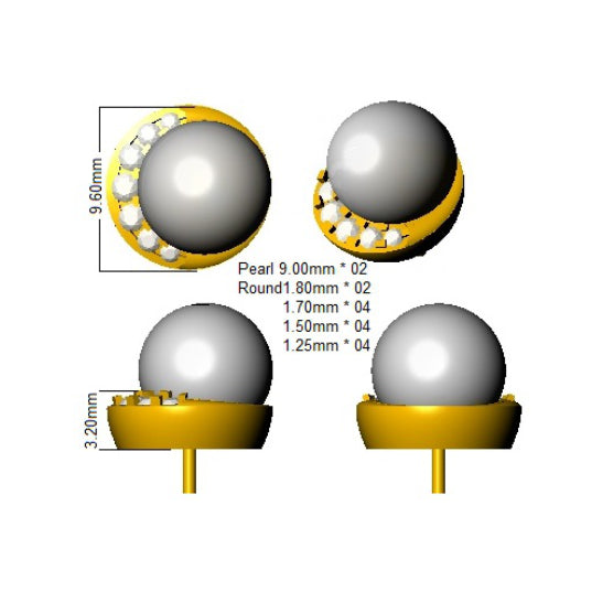 SE6123 — Earrings - 9k Yellow Gold detail