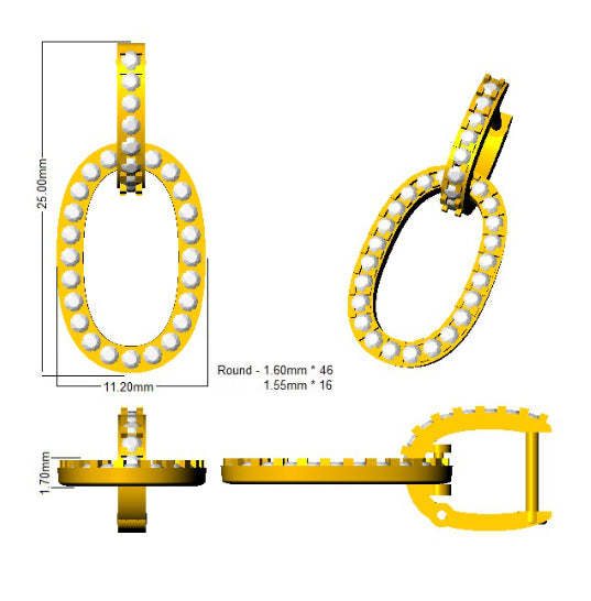 SE6124 — Earrings - 9k Yellow Gold detail
