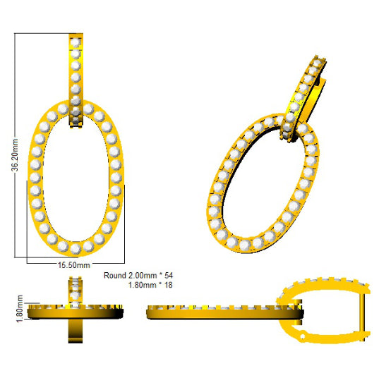 SE6125 — Earrings - 9k Yellow Gold detail