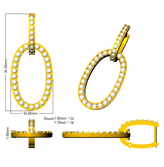 SE6126 — Earrings - 9k Yellow Gold detail