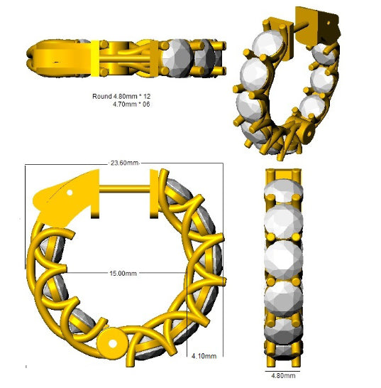 SE6145 — Earrings - 9k Yellow Gold detail