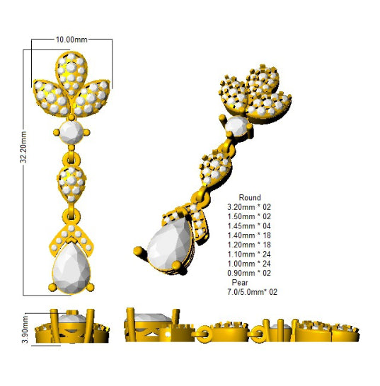SE6162 — Earrings - 9k Yellow Gold detail