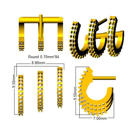 SE6165 — Earrings - 9 KT Yellow Gold detail