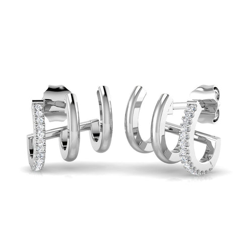 0.05ct Round Lab Diamond Earrings in Platinum - 9k White Gold