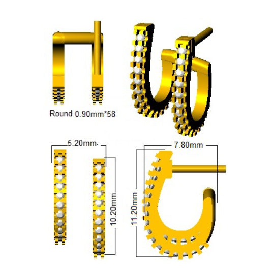 SE6167 — Earrings - 9k Yellow Gold detail