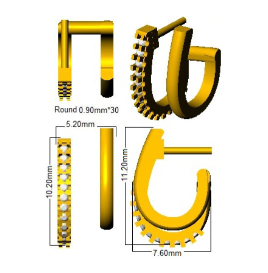SE6168 — Earrings - 9k Yellow Gold detail