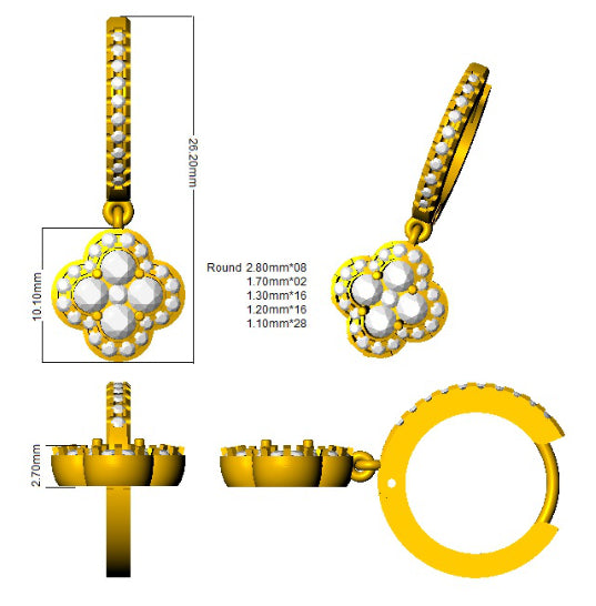 SE6176 — Earrings - 9k Yellow Gold detail