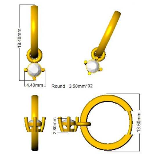SE6193 — Earrings - 9k Yellow Gold detail