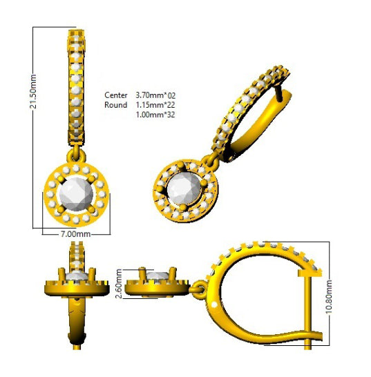 SE6204 — Earrings - 9k Yellow Gold detail