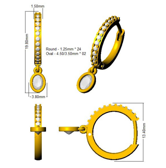 SE6212 — Earrings - 9k Yellow Gold detail