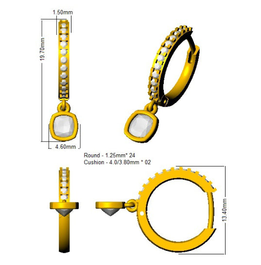 SE6214 — Earrings - 9k Yellow Gold detail