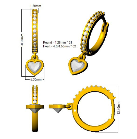 SE6215 — Earrings - 9k Yellow Gold detail