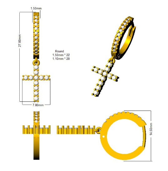 SE6219 — Earrings - 9k Yellow Gold detail