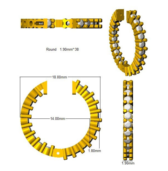 SE6220 — Earrings - 9k Yellow Gold detail