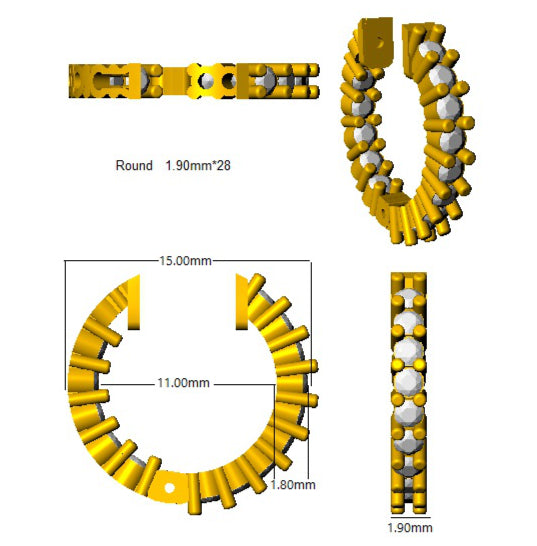 SE6221 — Earrings - 9k Yellow Gold detail