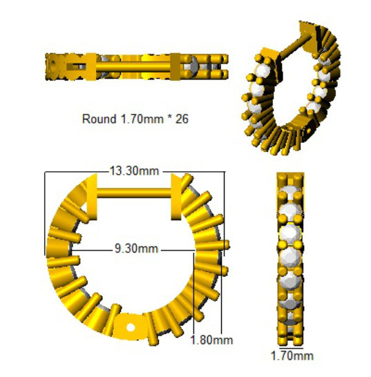 SE6222 — Earrings - 9k Yellow Gold detail