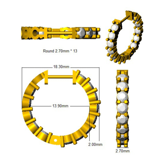SE6223 — Earrings - 9k Yellow Gold detail