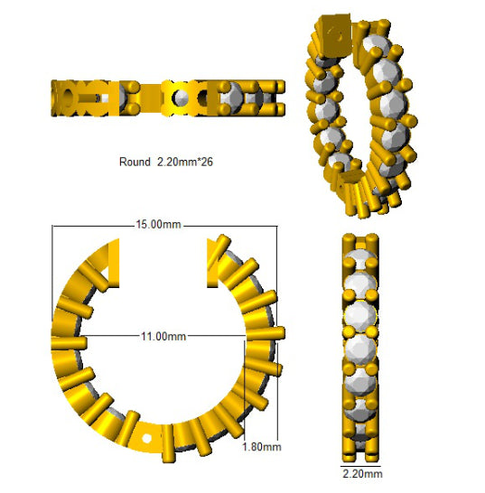 SE6224 — Earrings - 9k Yellow Gold detail