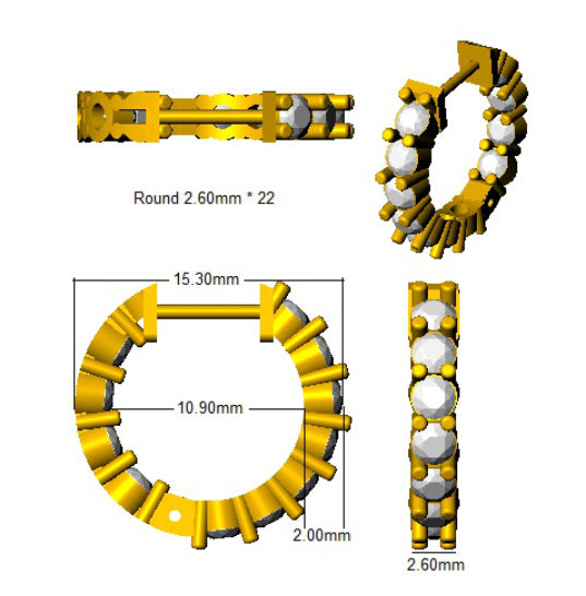 SE6225 — Earrings - 9k Yellow Gold detail
