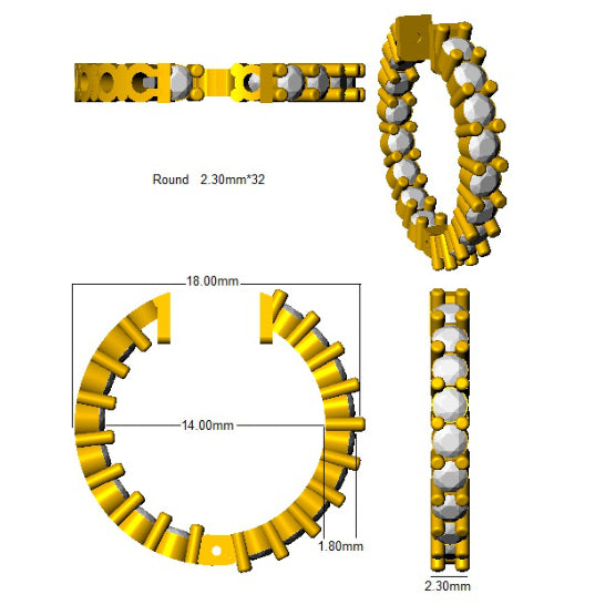 SE6226 — Earrings - 9k Yellow Gold detail