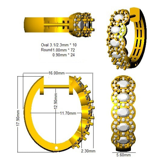 SE6230 — Earrings - 9k Yellow Gold detail