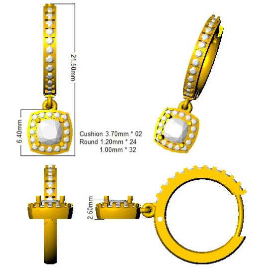 SE6234 — Earrings - 9k Yellow Gold detail