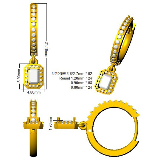 SE6235 — Earrings - 9k Yellow Gold detail