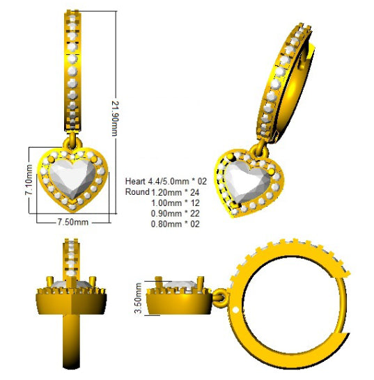 SE6237 — Earrings - 9k Yellow Gold detail