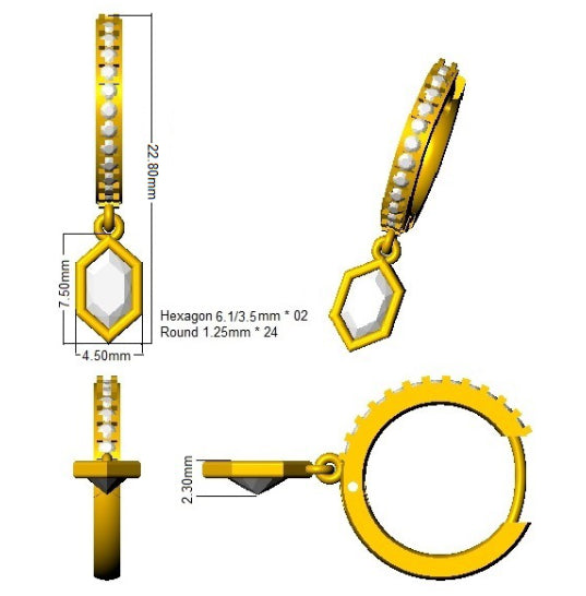 SE6252 — Earrings - 9k Yellow Gold detail