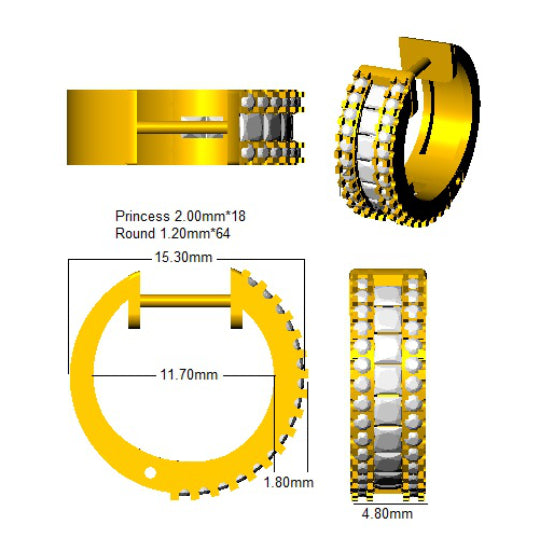 SE6255 — Earrings - 9k Yellow Gold detail