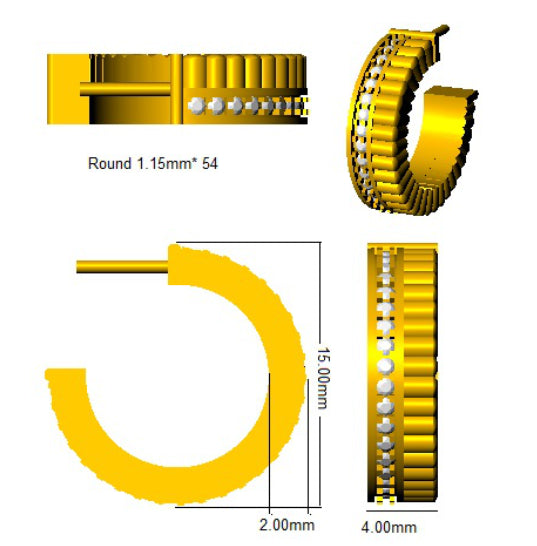SE6259 — Earrings - 9k Yellow Gold detail