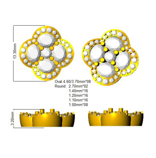 SE6274A — Earrings - 9k Yellow Gold detail