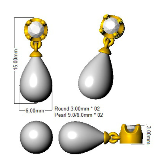 SE6277 — Earrings - 9k Yellow Gold detail