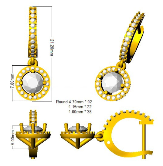 SE6282 — Earrings - 9k Yellow Gold detail
