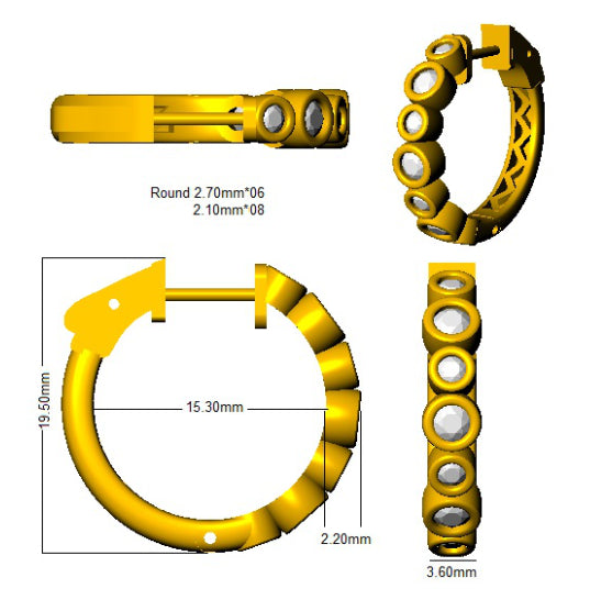 SE6332 — Earrings - 9k Yellow Gold detail