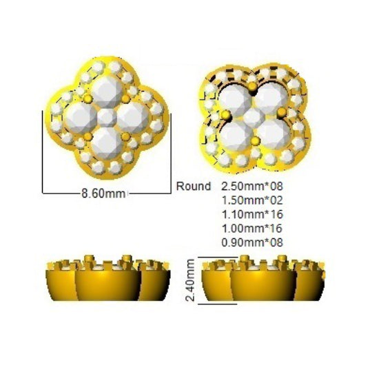 SE6338 — Earrings - 18 KT White Gold detail