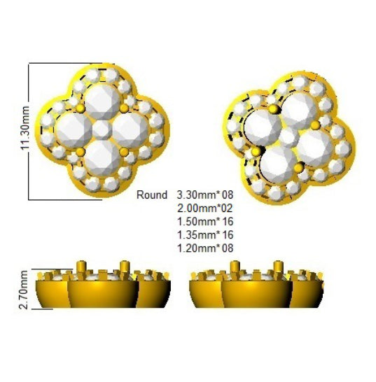 SE6339 — Earrings - 9 KT Yellow Gold detail