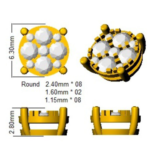 SE6357 — Earrings - 9k Yellow Gold detail