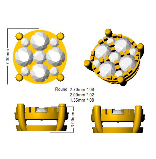 SE6358 — Earrings - 9k Yellow Gold detail