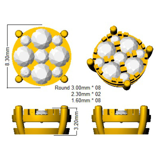 SE6359 — Earrings - 9k Yellow Gold detail