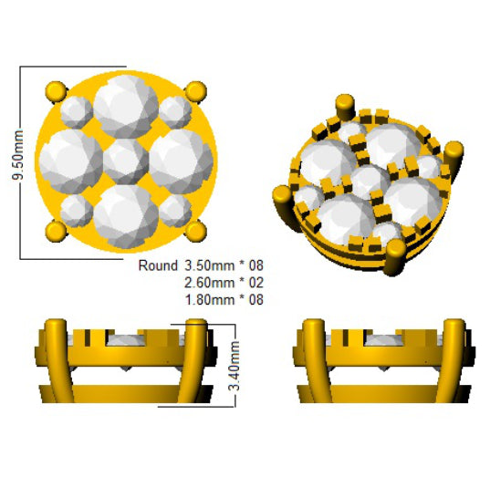 SE6360 — Earrings - 9k Yellow Gold detail