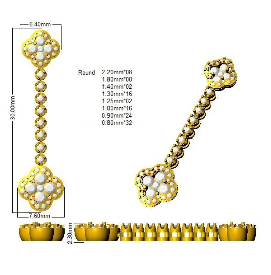 SE6365 — Earrings - 9k Yellow Gold detail