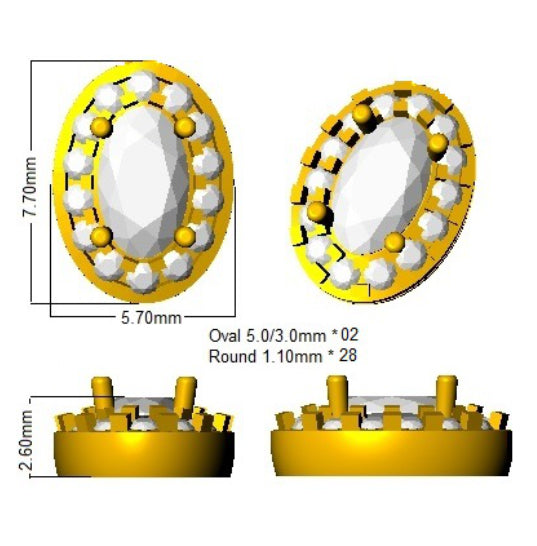 SE6368 — Earrings - 9 KT Yellow Gold detail