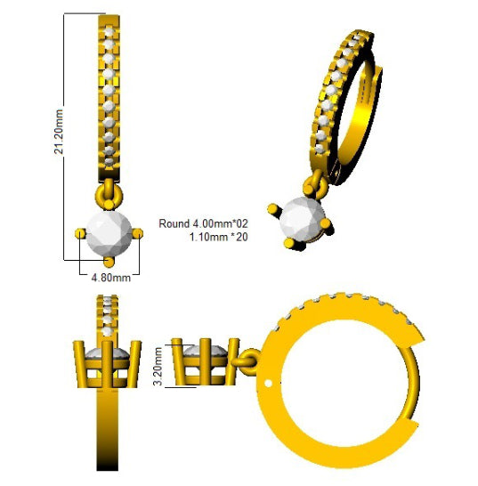 SE6370 — Earrings - 9k Yellow Gold detail