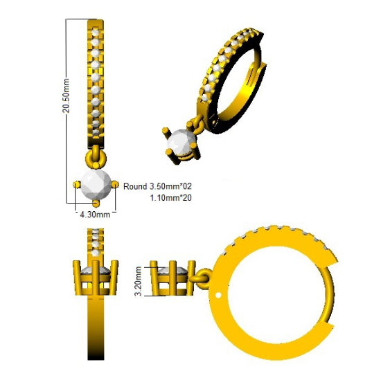 SE6371 — Earrings - 9k Yellow Gold detail